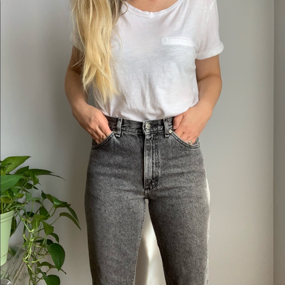 Vintage Lee high rise jeans 27 / 6 acid wash gray